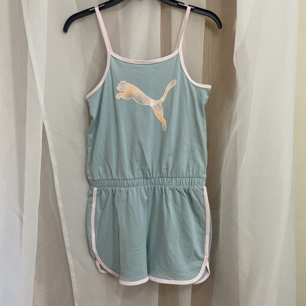 Puma Jersey Sleeveless Romper Size L (10/12) Turquoise $30 Orig